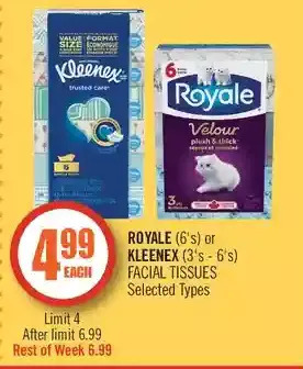 Shoppers Drug Mart Royale or kleenex facial tissues offer