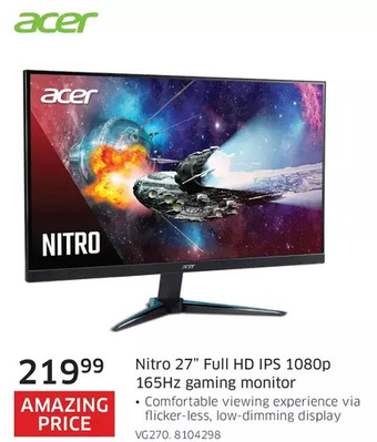The Source Acer nitro 27 full hd ips 1080p 165hz gaming monitor offer
