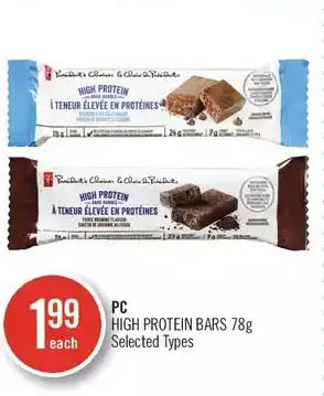 Shoppers Drug Mart Pc high protein bars offer