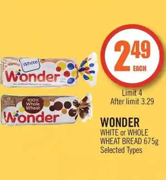 Shoppers Drug Mart Wonder white or whole wheat bread offer