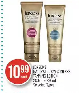 Shoppers Drug Mart Jergens natural glow sunless tanning lotion offer