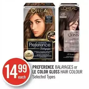 Shoppers Drug Mart Preference balayages or le color gloss hair colour offer