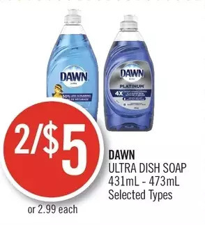 Shoppers Drug Mart Dawn ultra dish soap offer