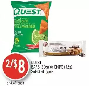 Shoppers Drug Mart Quest bars or chips offer