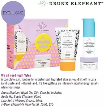 Shoppers Drug Mart Drunk elephant night owl skin care set offer