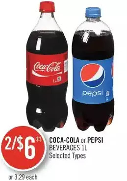 Shoppers Drug Mart Coca-cola or pepsi beverages offer