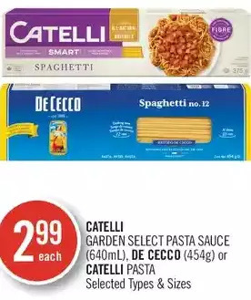 Shoppers Drug Mart Catelli garden select pasta sauce, de cecco or catelli pasta offer