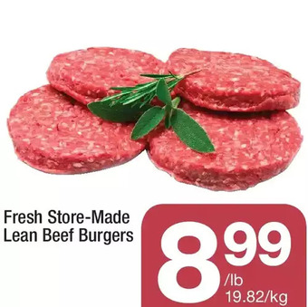 Highland Farms Fresh store-made lean beef burgers offer
