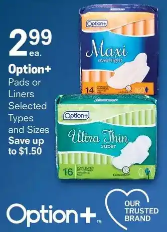 IDA Pharmacy Option+ pads or liners offer