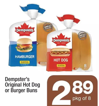 Highland Farms Dempster's original hot dog or burger buns offer