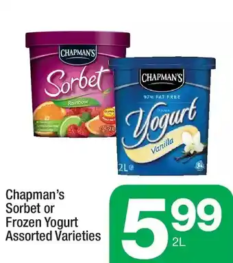 Highland Farms Chapman's sorbet or frozen yogurt offer