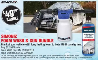 PartSource Simoniz foam wash & gun bundle offer