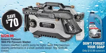 PartSource Simoniz platinum 1800 psi pressure washer offer