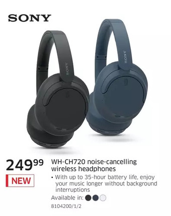 The Source Sony wh-ch720 noise-cancelling wireless headphones offer
