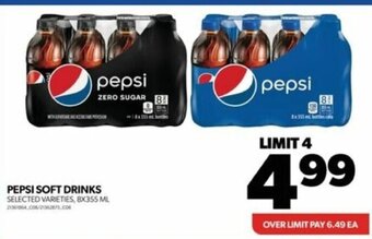 Real Canadian Superstore PEPSI SOFT DRINKS SELECTED VARIETIES, 8X355 ML offer