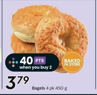 Sobeys Bagels 4 pk 450 g offer