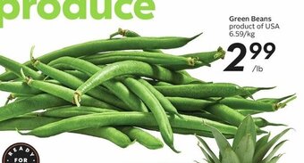 Sobeys Green Beans lb offer