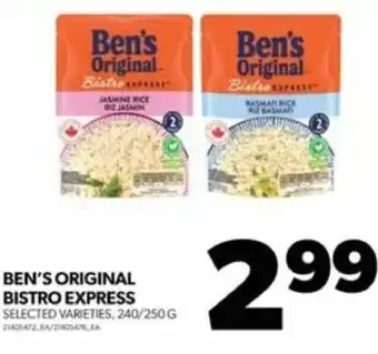 Real Canadian Superstore BEN'S ORIGINAL BISTRO EXPRESS SELECTED VARIETIES, 240/250 G offer