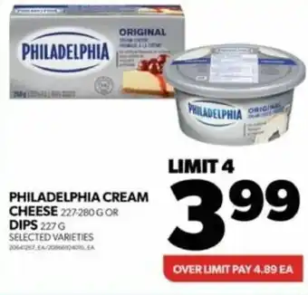 Real Canadian Superstore PHILADELPHIA CREAM CHEESE 227-280 G OR DIPS 227 G offer
