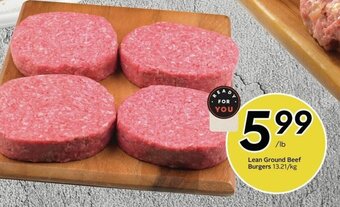 Sobeys Lean Ground Beef Burgers offer