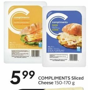 Sobeys COMPLIMENTS Sliced Cheese 150-170 g offer