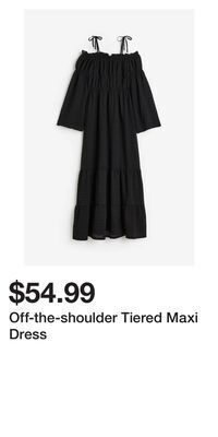 H&M Off-the-shoulder tiered maxi dress offer