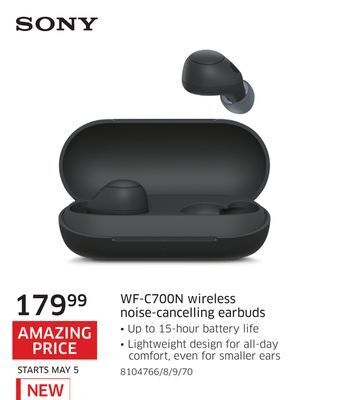 The Source Sony wf-c700n wireless noise-cancelling earbuds offer