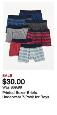 Old Navy Printed boxer-briefs underwear 7-pack for boys offer