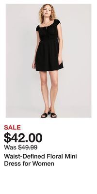 Old Navy Waist-defined floral mini dress for women offer