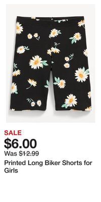 Old Navy Printed long biker shorts for girls offer