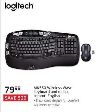 The Source Logitech mk550 wireless wave keyboard and mouse combo—english offer