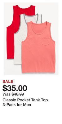 Old Navy Classic pocket tank top 3-pack for men offer