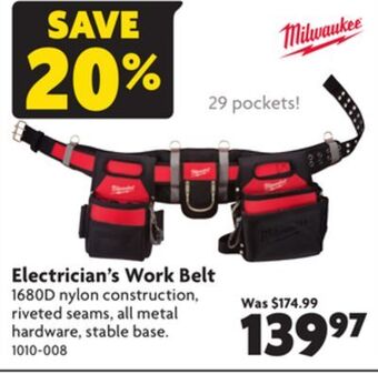 Home Hardware Electrician's work belt offer