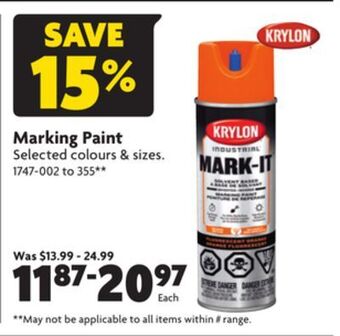 Home Hardware Marking paint offer