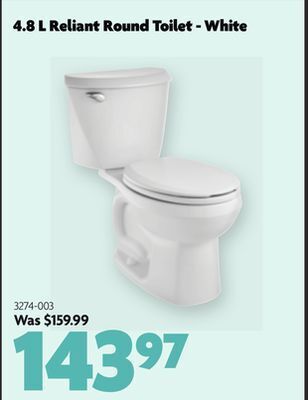 Home Hardware 4.8 l reliant round toilet - white offer