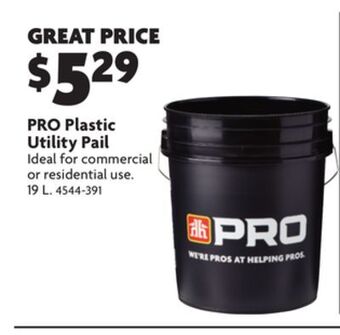 Home Hardware Pro plastic utility pail offer