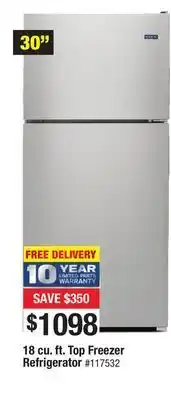 Bad Boy Superstore 18 cu. ft. top freezer refrigerator offer