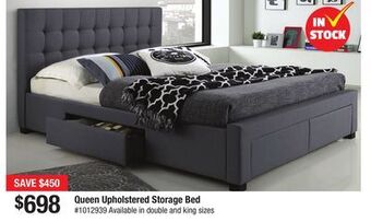 Bad Boy Superstore Queen upholstered storage bed offer