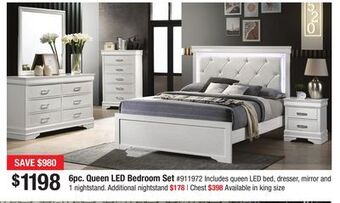 Bad Boy Superstore 6pc. queen led bedroom set offer