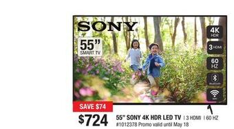 Bad Boy Superstore 55 sony 4k hdr led tv offer
