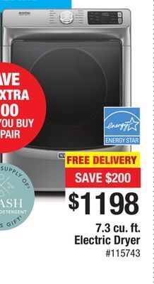 Bad Boy Superstore Maytag 7.3 cu. ft. electric dryer offer