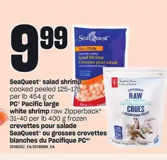 Independent City Market Crevettes pour salade crevettes pour salade seaquest, 125-175 per lb 454 g ou grosses crevettes pc, 31-40 per lb 400 g offer