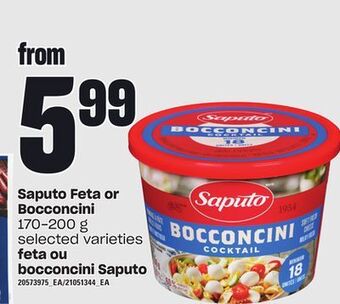 Independent City Market Feta ou bocconcini saputo, 170-200 g offer