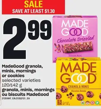 Independent City Market Granola, minis, mornings ou biscuits madegood, 120/142 g offer