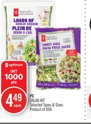 Shoppers Drug Mart Pc salad kit offer