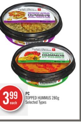Shoppers Drug Mart Pc topped hummus offer
