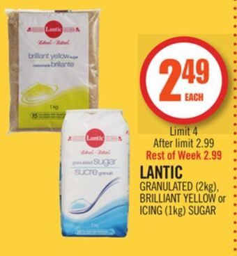 Shoppers Drug Mart Lantic granulated (2kg), brilliant yellow or icing (1kg) sugar offer