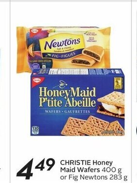 Sobeys CHRISTIE Honey Maid Wafers 400 g or Fig Newtons 283 g offer