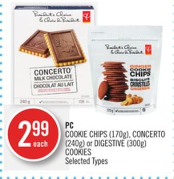 Shoppers Drug Mart Pc cookie chips (170g), concerto (240g) or digestive (300g) cookies offer