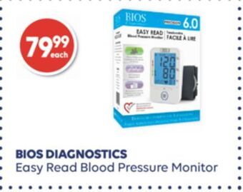 Shoppers Drug Mart Bios diagnostics easy read blood pressure monitor offer